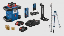 Bosch GRL4000-80CHVK REVOLVE4000 connected self-leveling horizontal/vertical rotary laser kit, 18 V 4 Ah compact battery