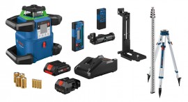 Bosch GRL4000-90CHVGK green-beam rotary laser kit with battery, self-leveling, horizontal/vertical