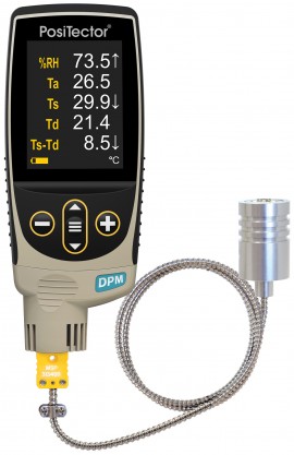 DeFelsko DPMS1 PosiTector Standard Dew Point Meter with Built-in Probe and Cabled Surface Temperature Sensor
