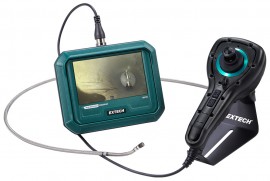 Extech HDV740 High-Performance Videoscope Kit with HD Four-Way Articulating Camera Probe, 640 x 480, Ø6 mm