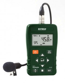Extech SL400-NIST personal noise dosimeter with USB interface and traceable calibration certificate