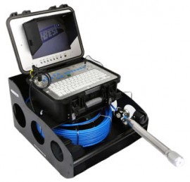 Forbest FB-PIC4188KB-130MC mid range sewer/drain camera with self-leveling, transmitter and meter counter, lay-flat design