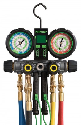 Hilmor 1839110 4-Valve Manifold with 60 in Hoses, R410A, 4V410HD