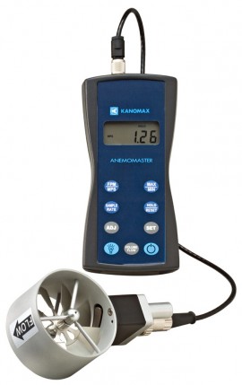 Kanomax 6822 Anemomaster Rotating Vane Anemometer with Ø2.75" probe, 40 to 3800 FPM