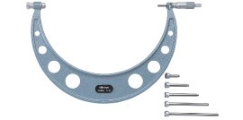 Mitutoyo 104-201 Outside Micrometer, Interchangeable Anvils, 12 to 18 in, 0.001 in