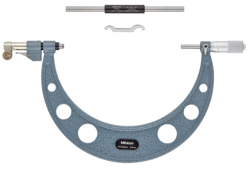 Mitutoyo 107-208 Series 107 Outside Micrometer, 175 to 200 mm