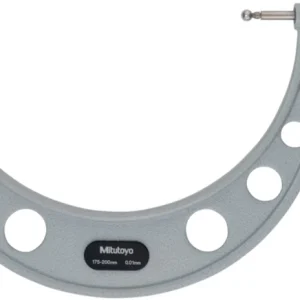Mitutoyo 124-180 Series 124 Interchangeable Ball Anvil Gear Tooth Micrometer, 175 to 200 mm, ±6 μm