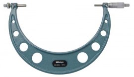 Mitutoyo 124-181 Series 124 Interchangeable Ball Anvil-Type Gear Tooth Micrometer, 200 to 225 mm, 0.01 mm graduation