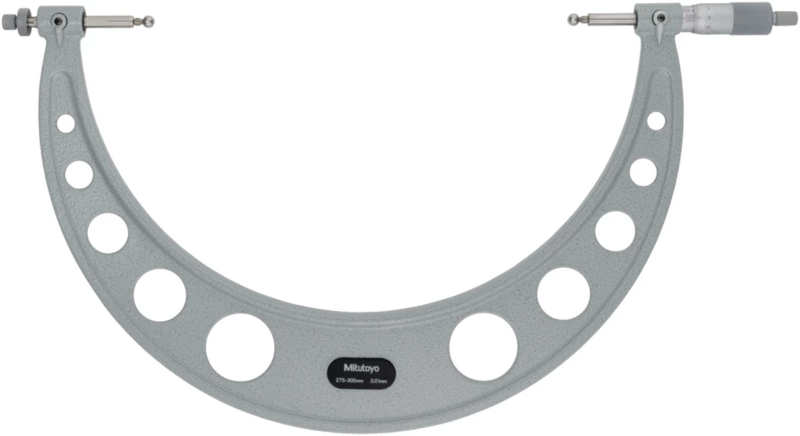Mitutoyo 124-195 Series 124 Interchangeable Ball Anvil Gear Tooth Micrometer, 275 to 300 mm, ±7 μm