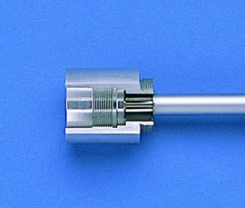 Mitutoyo 146-235 groove micrometer with non-rotating spindle, 3 to 4", 0.5" flange