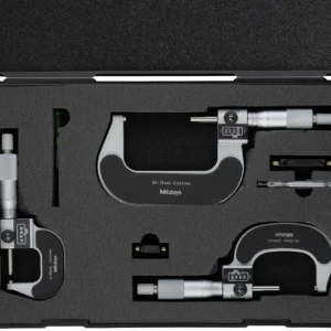 Mitutoyo 193-915 outside micrometer set, 0 to 75 mm, .001 mm