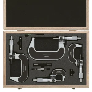 Mitutoyo 193-916 outside micrometer set, 0 to 100 mm, .001 mm