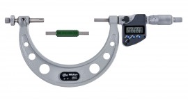 Mitutoyo 324-354-32 Series 324 Interchangeable Ball Anvil-Spindle Gear Tooth Micrometer, 3 to 4"