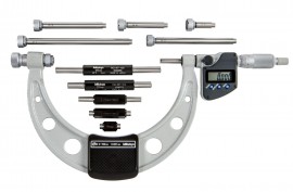 Mitutoyo 340-251-32 Series 340 Digimatic Outside Micrometer with Interchangeable Anvils, 0 to 150 mm, Metric