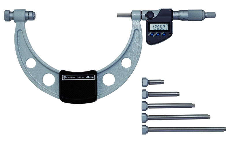 Mitutoyo 340-524 Series 340 Digimatic Outside Micrometer with Interchangeable Anvils, 700 to 800 mm, Metric