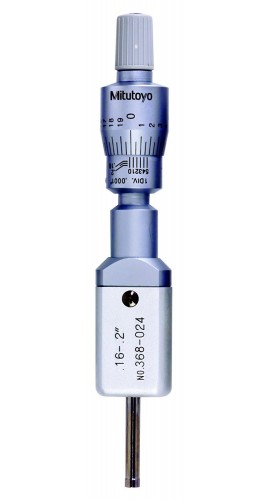 Mitutoyo 368-024 Holtest Vernier Inside Micrometer, 2-Point, .16-.2in, Inch