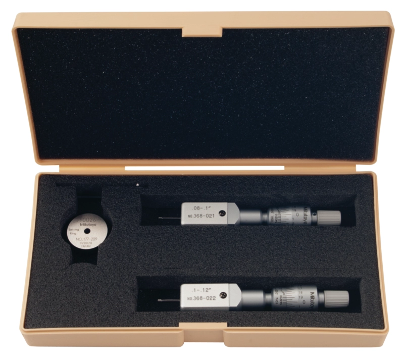 Mitutoyo 368-926 Holtest Micrometer Set, 2-point, .08 to .12″