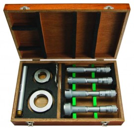 Mitutoyo 368-996 Holtest Type II 3-Point Internal Micrometer Set, 0.8-2 in (4 pcs.)