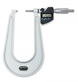 Mitutoyo 389-252-32 Series 389 Sheet Metal Digital Micrometer, 165 mm Throat