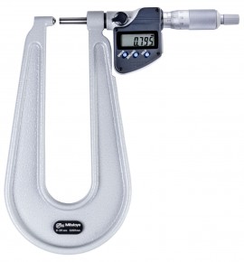 Mitutoyo 389-261-32 Series 389 Sheet Metal Digital Micrometer, 0 to 25 mm, Metric