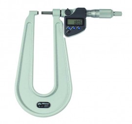 Mitutoyo 389-351-32 Sheet Metal Micrometer, 0 to 1 in (0 to 25.4 mm), Flat Anvil/Spindle