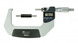 Mitutoyo 395-274-32 Series 395 Digimatic Spherical Face Micrometer, 75 to 100 mm