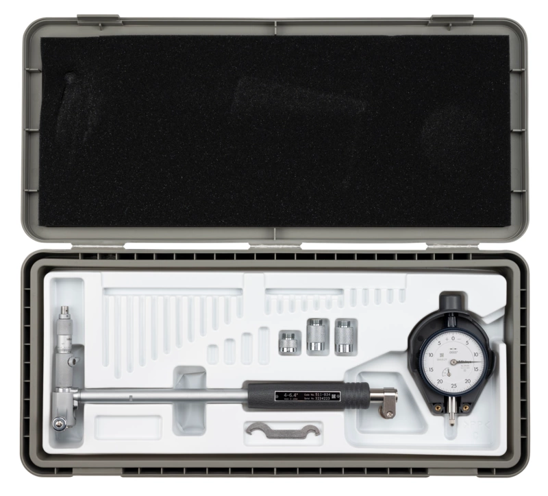 Mitutoyo 511-844-20 micrometer head bore gauge, 4 to 6.4″, .0005″