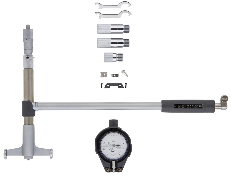 Mitutoyo 511-856-20 micrometer head bore gauge, 10 to 16″, .0001″