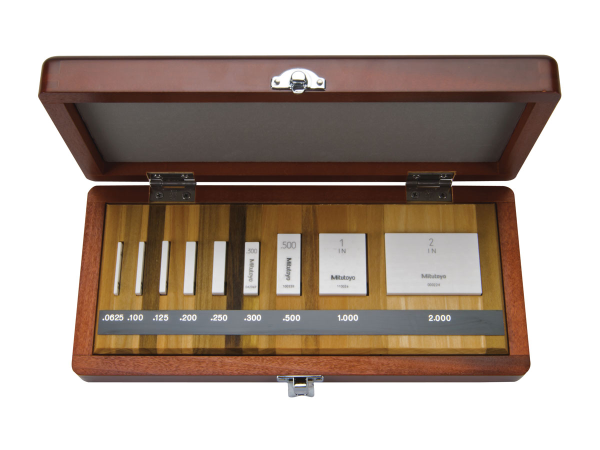 Mitutoyo 516-329-26 Imperial Gauge Block Rectangular Ceramic Set, 9 pieces, grade 00