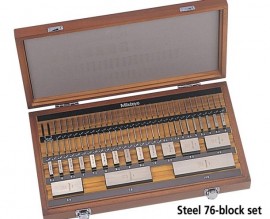 Mitutoyo 516-450-26 Metric Gauge Block Square Steel Set, 76 pieces, grade 1