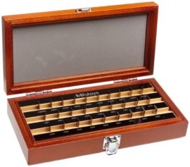 Mitutoyo 516-920-26 Imperial Rectangular Steel Gauge Block Set, 28 pieces, grade AS-2