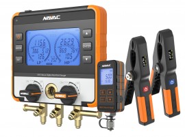 NAVAC NX1V Nexus Digital Manifold Gauge Kit with NMV1S Micron Gauge and Wireless High/Low Temperature Probes