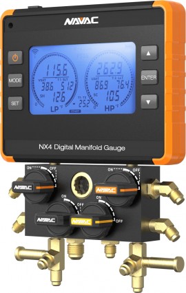 NAVAC NX4V NEXUS Digital Manifold Gauge Kit with Micron Gauge