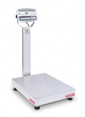 Ohaus D52XW125WTX7 Defender 5000 Column-Mount Washdown Bench Scale, 250 lbs, 24 x 18" platform