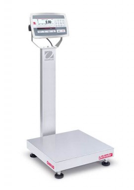Ohaus D52XW25WQL7 Defender 5000 Column-Mount Washdown Bench Scale, 50 lbs, 18 x 18" platform