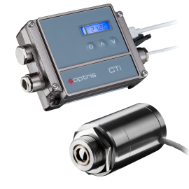 Optris CTi LThot Series High Operating IR Pyrometer with standard focus lens, 8 to 14 µm, -58 to 1922°F, 2:1, 9.8' cable