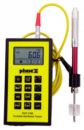 Phase II PHT-1740C Hardness Tester with DL impact device and certified test block