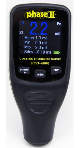 Phase II PTG-4000 Integrated Coating Thickness Gauge with Auto-Detect