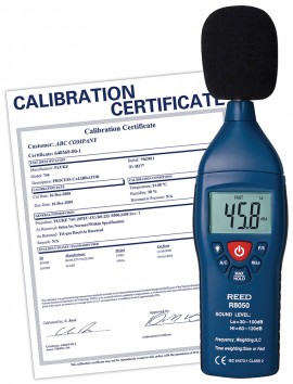 REED R8050-NIST Type 2 sound level meter, 30 to 130 dB, with traceable calibration certificate