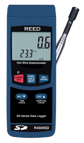 REED R4500SD Data Logging Hot Wire Thermo-Anemometer