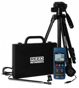 REED R4500SD-KIT2 Data Logging Hot Wire Thermo-Anemometer Kit with Tripod, SD Card and AC Adapter