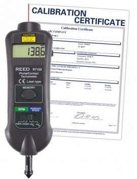 REED R7150-NIST professional combination contact / non-contact laser photo tachometer with traceable calibration certificate