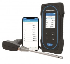Sauermann Si-CA 030 Series Combustion Analyzer Kit with O₂ and CO Sensors, 12 in Probe, ABS Case