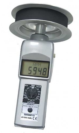 SHIMPO DT-105A-12CBL contact tachometer with 12" circumference cable wheel