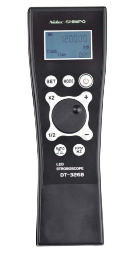 SHIMPO DT-326B handheld LED stroboscope with rechargeable battery or AC power (100-240 VAC)
