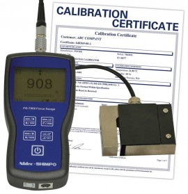 Shimpo FG-7000L-S-1 digital force gauge/data logger with s-beam load cell, 220 lb, with traceable calibration certificate