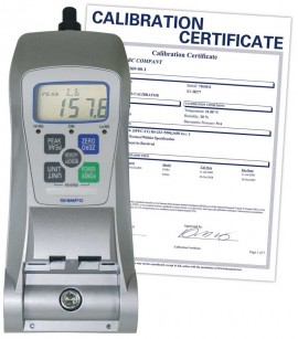 Shimpo FGV-500HXY high capacity digital force gauge, 500 lbs, with traceable calibration certificate