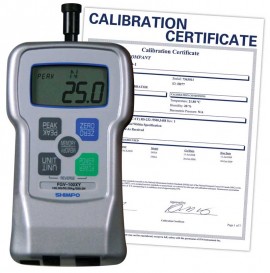 Shimpo FGV-10XY digital force gauge, 10 lbs, with traceable calibration certificate