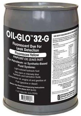 Spectroline NDT GAS-GLO 32-G fluorescent leak detection dye for gasoline and diesel, glows yellow, 1 gal (4 L)