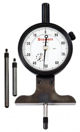 Starrett 644JZ Dial Depth Gauge, 0 to 3 in, 0 to 100 Dial